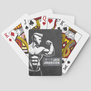 Modern Fitness Trainer Bodybuilding Gym Instructor Playing Cards