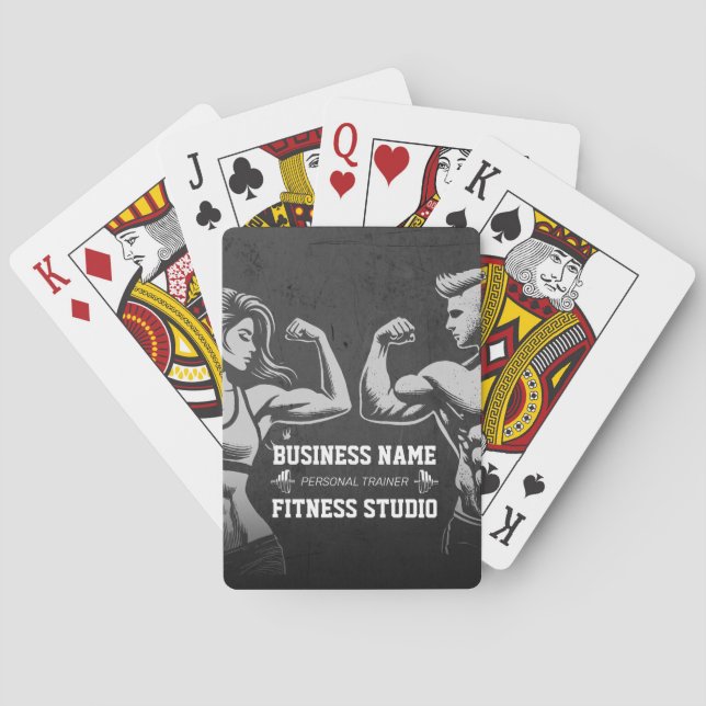 Modern Fitness Trainer Bodybuilding Gym Instructor Playing Cards (Back)