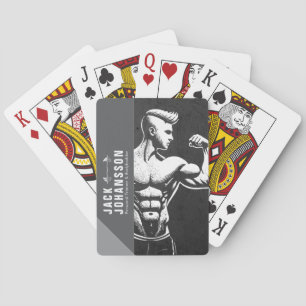 Modern Fitness Trainer Bodybuilding Gym Instructor Playing Cards
