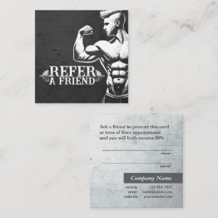 Modern Fitness Trainer Bodybuilding Gym Instructor Referral Card
