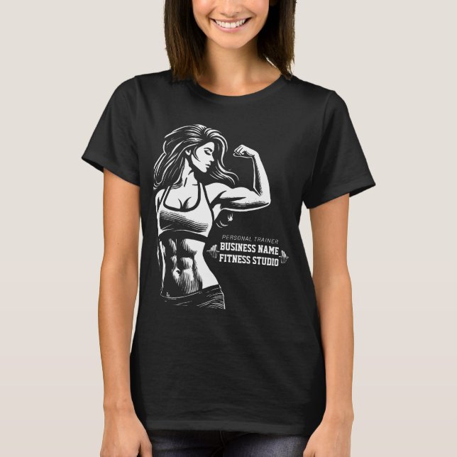 Modern Fitness Trainer Bodybuilding Gym Instructor T-Shirt (Front)