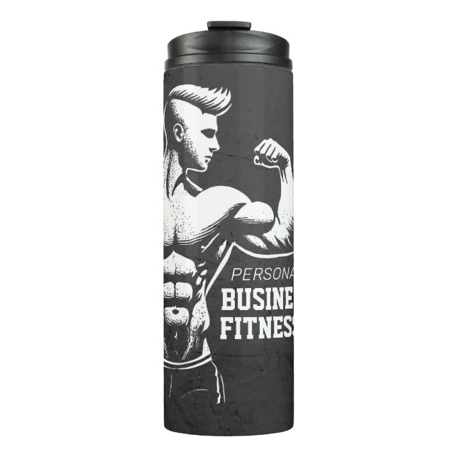 Modern Fitness Trainer Bodybuilding Gym Instructor Thermal Tumbler (Front)