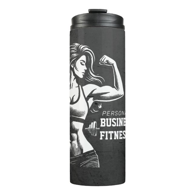 Modern Fitness Trainer Bodybuilding Gym Instructor Thermal Tumbler (Front)