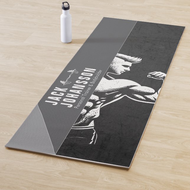 Modern Fitness Trainer Bodybuilding Gym Instructor Yoga Mat (In Situ)