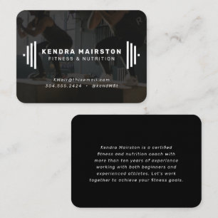Modern fitness trainer business card with photo