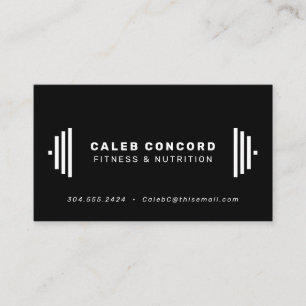 Modern fitness trainer coach chic black business card