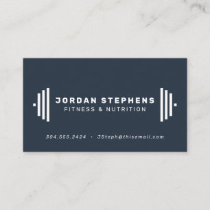 Modern fitness trainer coach slate blue business card