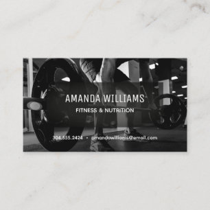 Modern fitness trainer photo business card