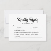 Modern Flair Script Minimalist White Wedding