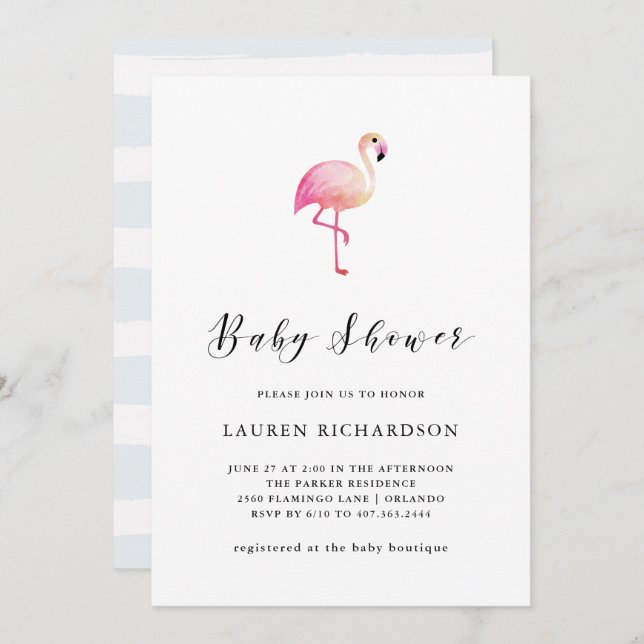 Modern Flamingo | Baby Shower Invitation (Front/Back)