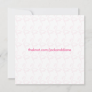 Modern Flamingo Pink Wedding Website Custom Card