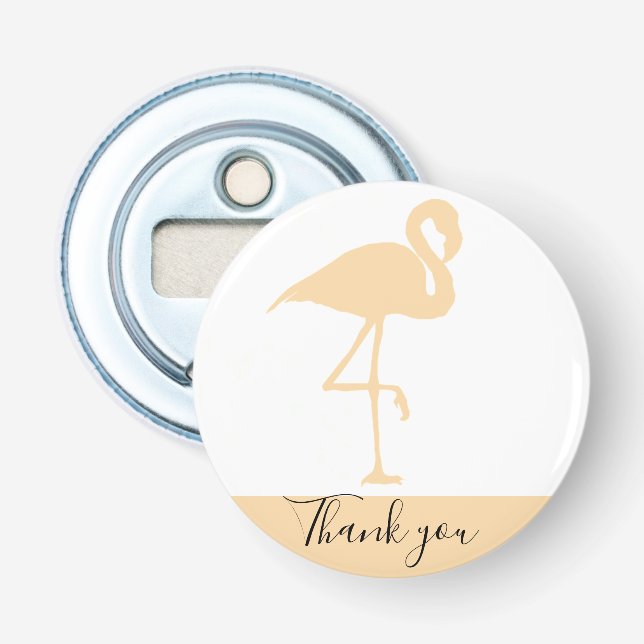 Modern Flamingo, Thank You Bottle Opener (Front)