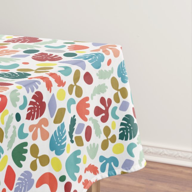 Modern Flat Design Green Red Orange Shapes design2 Tablecloth (In Situ)