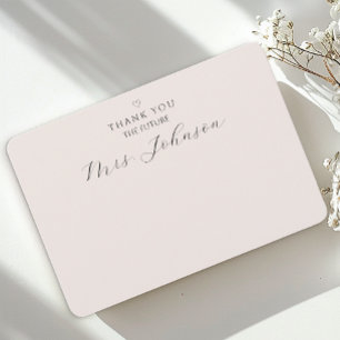 Modern Flat Thank You Card   The Future Mrs.