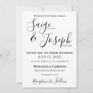 Modern Flat Wedding Invitation