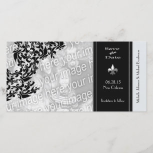Modern Fleur de Lis Save the Date Photo Card