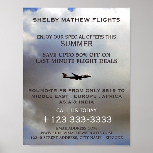 Modern Flight, Airline Advertising Poster (Front)
