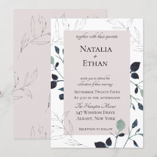 Modern Flora Wedding Invitation