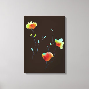 Modern Floral Abstract art flower watercolor Canvas Print