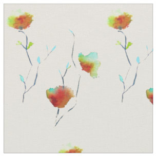 Modern Floral Abstract art flower watercolor Fabric