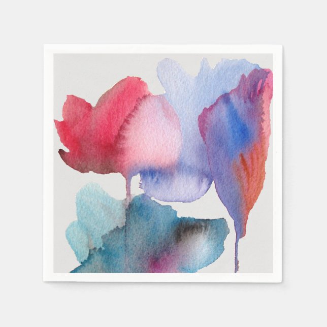 Modern floral abstract art homeware napkin (Front)
