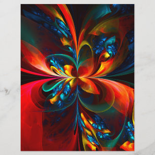 Modern Floral Abstract Art Orange Blue Pattern #14 Flyer