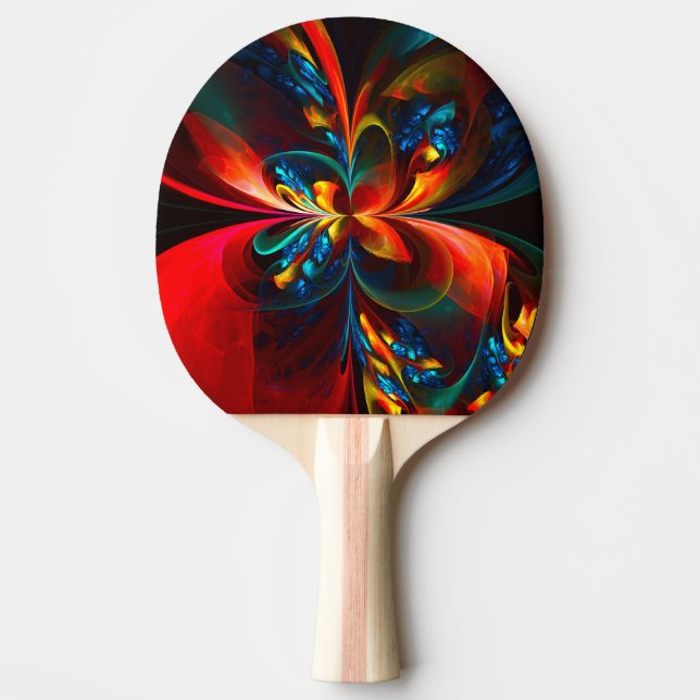 Modern Floral Abstract Art Orange Blue Pattern #14 Ping Pong Paddle (Front)