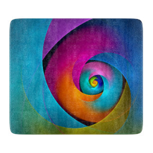 Modern Floral Abstract Art Pink Blue Pattern #17 Cutting Board