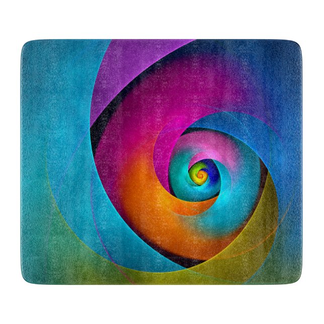 Modern Floral Abstract Art Pink Blue Pattern #17 Cutting Board (Front)