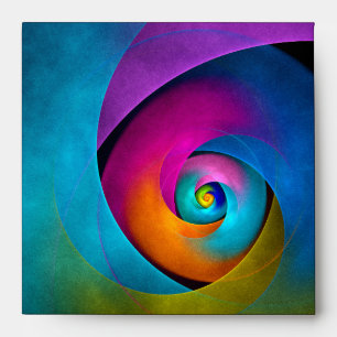 Modern Floral Abstract Art Pink Blue Pattern #17 Envelope