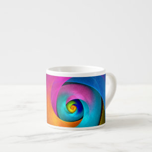 Modern Floral Abstract Art Pink Blue Pattern #17 Espresso Cup
