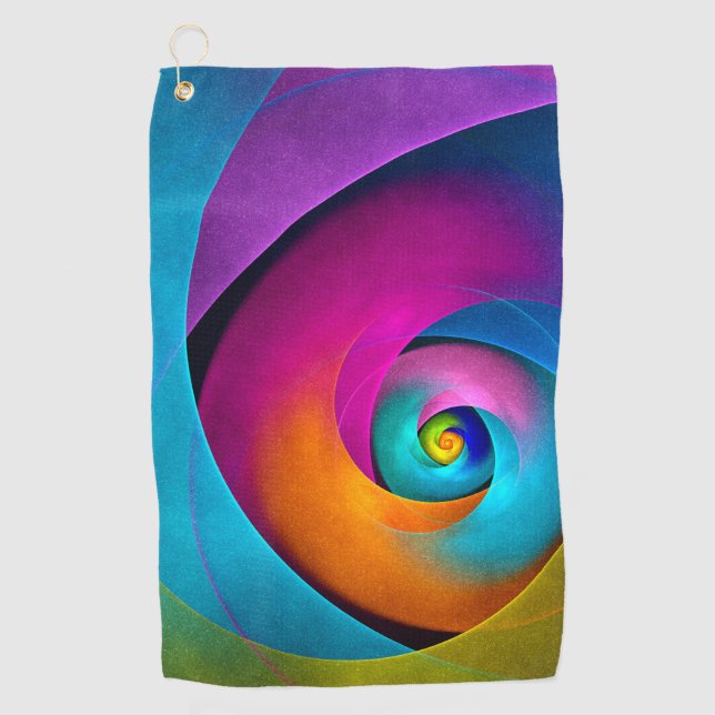 Modern Floral Abstract Art Pink Blue Pattern #17 Golf Towel (Front)