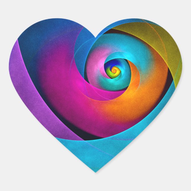 Modern Floral Abstract Art Pink Blue Pattern #17 Heart Sticker (Front)