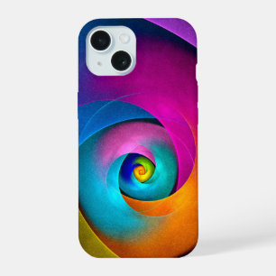 Modern Floral Abstract Art Pink Blue Pattern #17 iPhone 15 Case