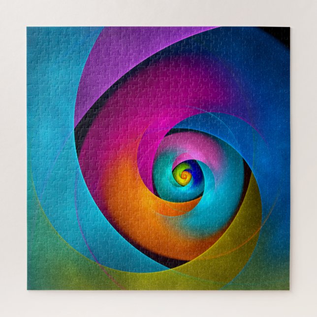 Modern Floral Abstract Art Pink Blue Pattern #17 Jigsaw Puzzle (Vertical)
