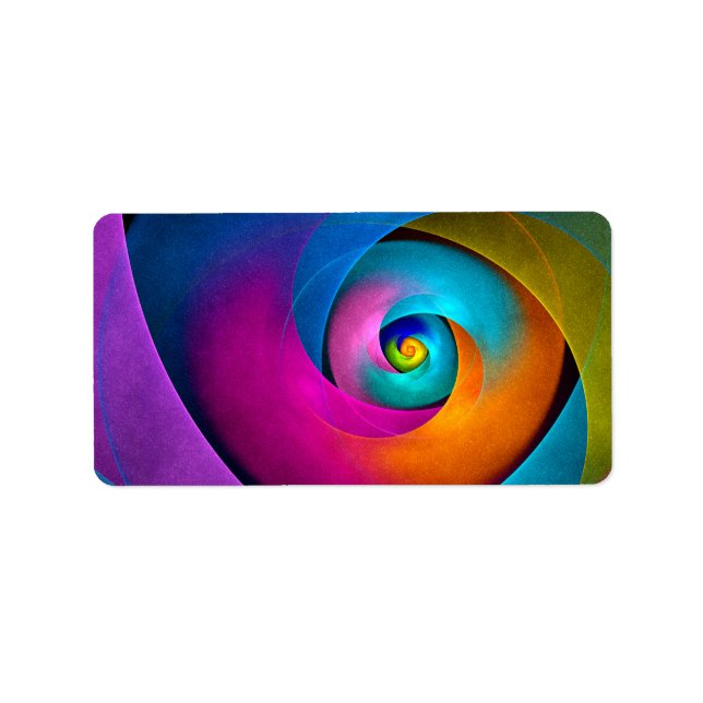 Modern Floral Abstract Art Pink Blue Pattern #17 Label (Front)