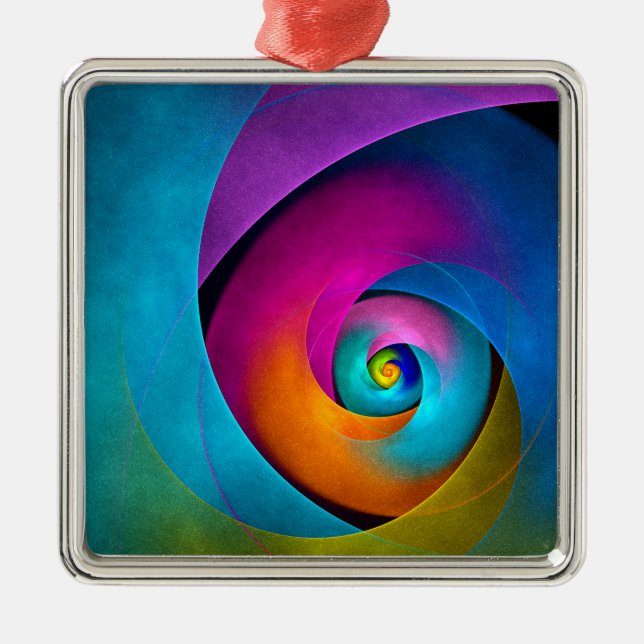 Modern Floral Abstract Art Pink Blue Pattern #17 Metal Tree Decoration (Front)