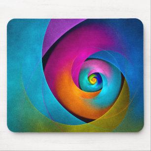 Modern Floral Abstract Art Pink Blue Pattern #17 Mouse Mat