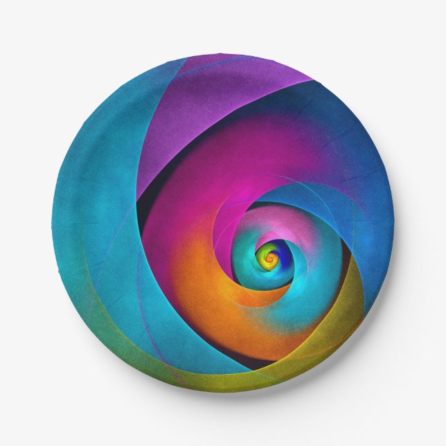 Modern Floral Abstract Art Pink Blue Pattern #17 Paper Plate (Front)