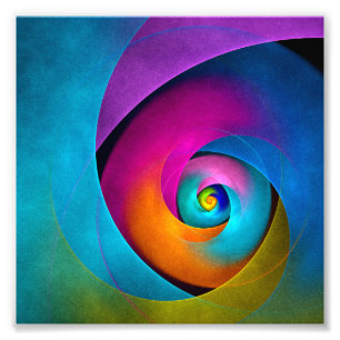 Modern Floral Abstract Art Pink Blue Pattern #17 Photo Print