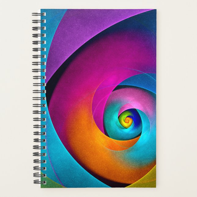 Modern Floral Abstract Art Pink Blue Pattern #17 Planner (Front)