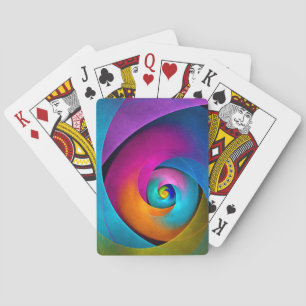Modern Floral Abstract Art Pink Blue Pattern #17 Playing Cards