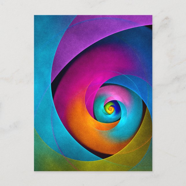 Modern Floral Abstract Art Pink Blue Pattern #17 Postcard (Front)