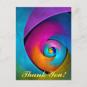 Modern Floral Abstract Art Pink Blue Pattern #17 Postcard