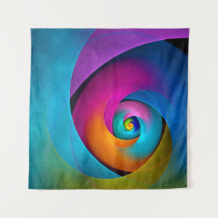 Modern Floral Abstract Art Pink Blue Pattern #17 Tapestry