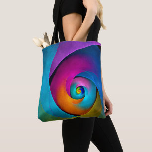 Modern Floral Abstract Art Pink Blue Pattern #17 Tote Bag