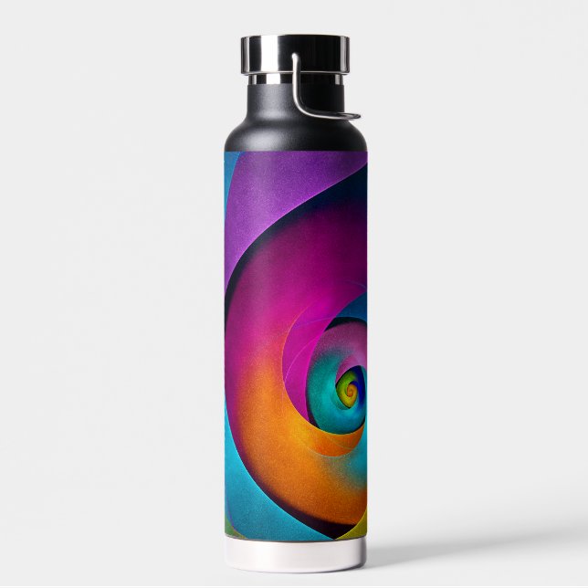 Modern Floral Abstract Art Pink Blue Pattern #17 Water Bottle (Left)