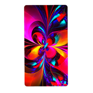 Modern Floral Abstract Art Red Blue Pattern #07