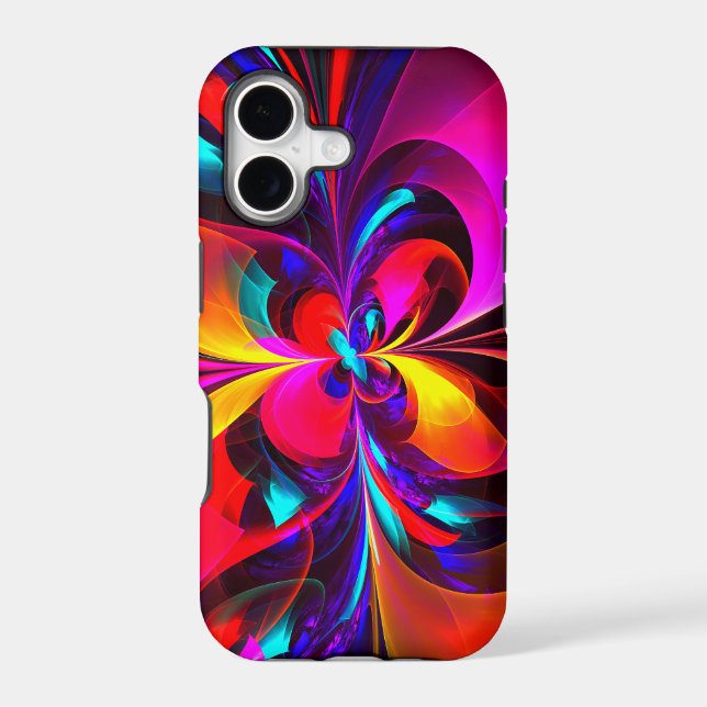 Modern Floral Abstract Art Red Blue Pattern #07 (Back)