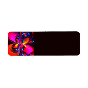 Modern Floral Abstract Art Red Blue Pattern #07